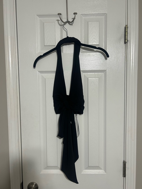 Express Black Backless Halter Wrap Dress - Picture 2 of 3